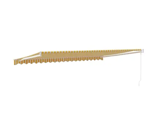 Izvelkama Markīze, Dzeltena, Balta, 5X3 M, Audums, Alumīnijs Vidaxl