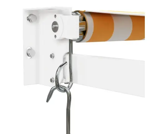 Izvelkama Markīze, Dzeltena, Balta, 5X3 M, Audums, Alumīnijs Vidaxl