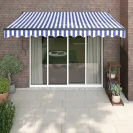 Izvelkama MarkΔ«ze, Zila, Balta, 3,5X2,5 M, Audums, AlumΔ«nijs Vidaxl Izvelkama MarkΔ«ze, Zila, Balta, 3,5X2,5 M, Audums, AlumΔ«nijs Vidaxl