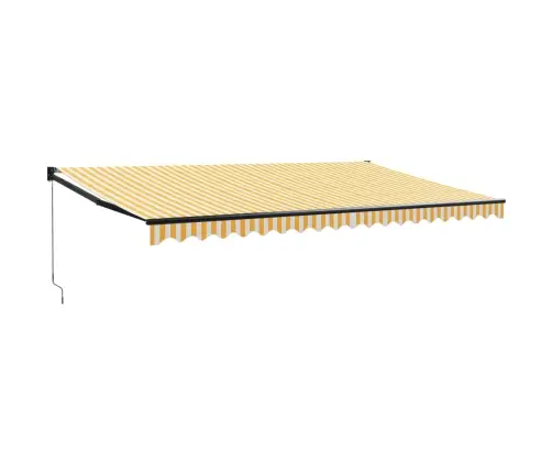 Izvelkama Markīze, Dzeltena, Balta, 5X3 M, Audums, Alumīnijs Vidaxl