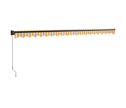 Izvelkama Markīze, Dzeltena, Balta, 5X3 M, Audums, Alumīnijs Vidaxl