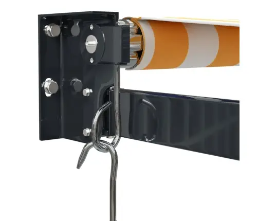 Izvelkama Markīze, Dzeltena, Balta, 5X3 M, Audums, Alumīnijs Vidaxl