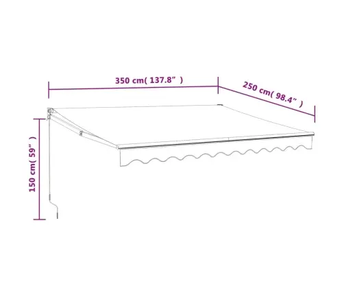 Automaatne Sissetõmmatav Varikatus Sinine-Valge 3,5X2,5 M