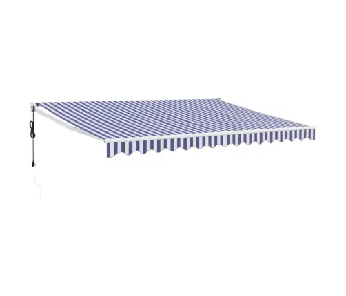 Izvelkama Markīze, Automātiska, Zila, Balta, 4X3 M Vidaxl