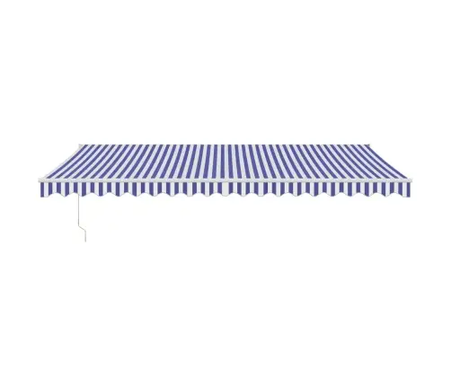 Izvelkama Markīze, Automātiska, Zila, Balta, 5X3 M Vidaxl