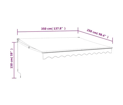 Automatinė Ištraukiama Markizė, Kreminės Spalvos, 3,5X2,5M