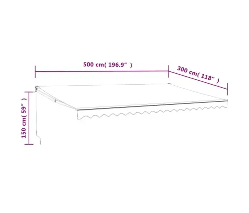 Izvelkama Markīze, Automātiska, Krēmkrāsas, 5X3 M Vidaxl