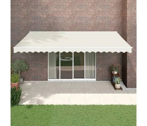 Izvelkama Markīze, Automātiska, Krēmkrāsas, 5X3 M Vidaxl