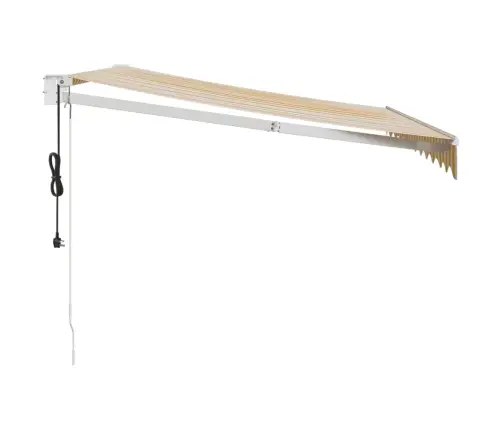 Izvelkama Markīze, Automātiska, Dzeltena, Balta, 3,5X2,5 M Vidaxl