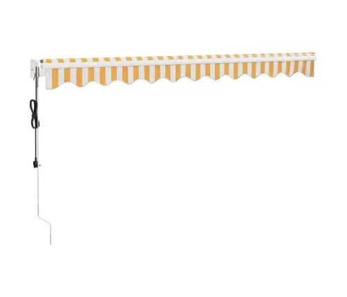 Izvelkama Markīze, Automātiska, Dzeltena, Balta, 3,5X2,5 M Vidaxl