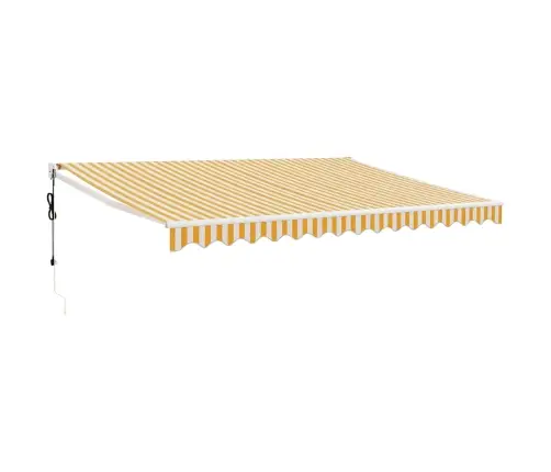 Izvelkama Markīze, Automātiska, Dzeltena, Balta, 4X3 M Vidaxl
