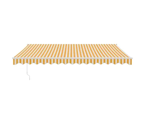 Izvelkama Markīze, Automātiska, Dzeltena, Balta, 4X3 M Vidaxl