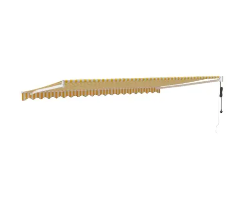 Izvelkama Markīze, Automātiska, Dzeltena, Balta, 5X3 M Vidaxl