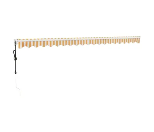 Izvelkama Markīze, Automātiska, Dzeltena, Balta, 5X3 M Vidaxl