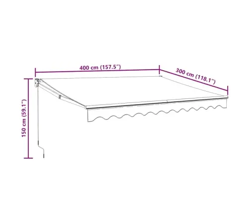 Izvelkama Markīze, Automātiska, Antracītpelēka, 4X3 M Vidaxl