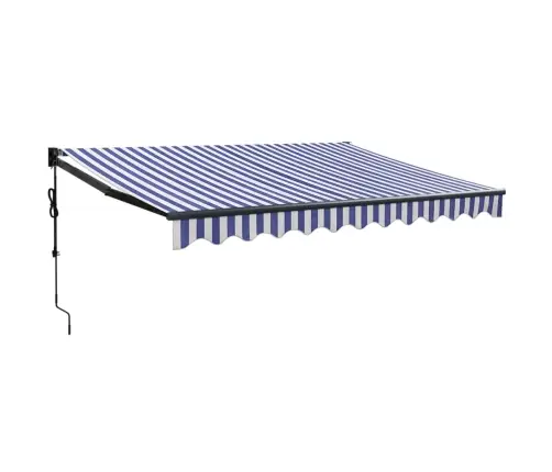 Izvelkama Markīze, Automātiska, Zila, Balta, 3X2,5 M Vidaxl