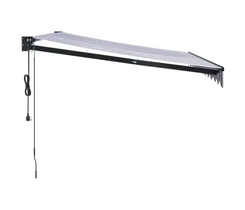 Izvelkama Markīze, Automātiska, Zila, Balta, 3X2,5 M Vidaxl