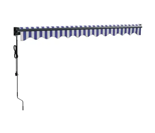 Izvelkama Markīze, Automātiska, Zila, Balta, 3X2,5 M Vidaxl