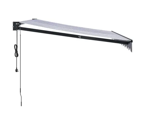 Izvelkama Markīze, Automātiska, Zila, Balta, 3,5X2,5 M Vidaxl
