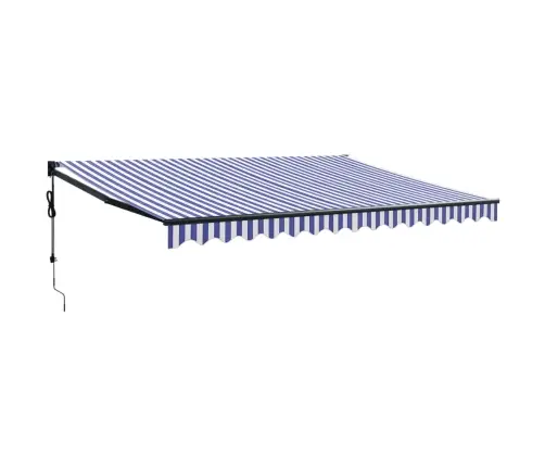 Izvelkama Markīze, Automātiska, Zila, Balta, 4,5X3 M Vidaxl