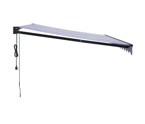 Izvelkama Markīze, Automātiska, Zila, Balta, 4,5X3 M Vidaxl