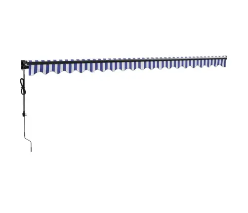 Izvelkama Markīze, Automātiska, Zila, Balta, 5X3 M Vidaxl