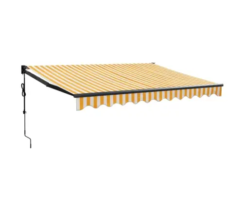 Izvelkama Markīze, Automātiska, Dzeltena, Balta, 3,5X2,5 M Vidaxl