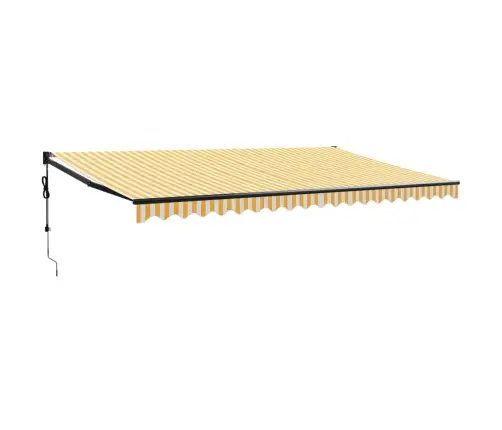 Izvelkama Markīze, Automātiska, Dzeltena, Balta, 5X3 M Vidaxl