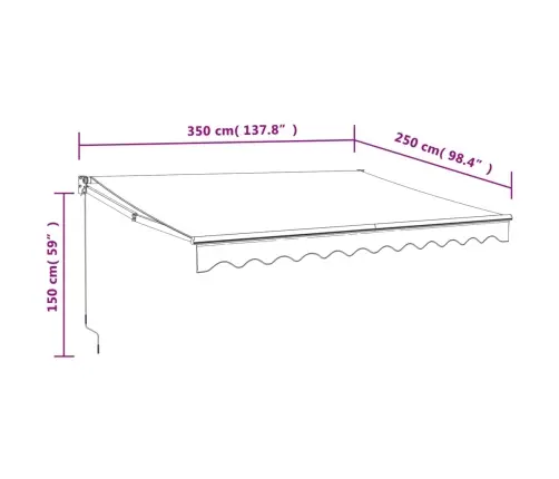 Automatinė Ištraukiama Markizė, Oranžinė Ir Ruda, 3,5X2,5M