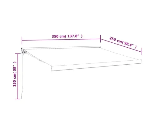Ištraukiama Markizė, Mėlyna/Balta, 3,5X2,5M, Audinys/Aliuminis