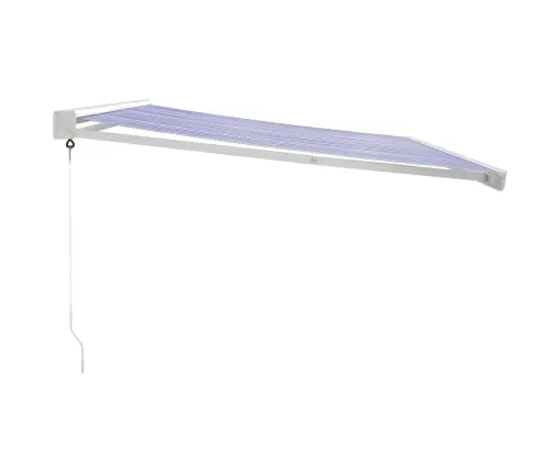 Sissetõmmatav Varikatus, Sinine-Valge, 4X3 M Kangas, Alumiinium