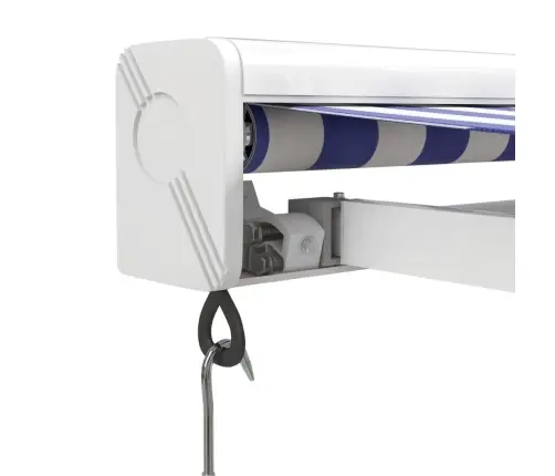 Sissetõmmatav Varikatus, Sinine-Valge, 4X3 M Kangas, Alumiinium