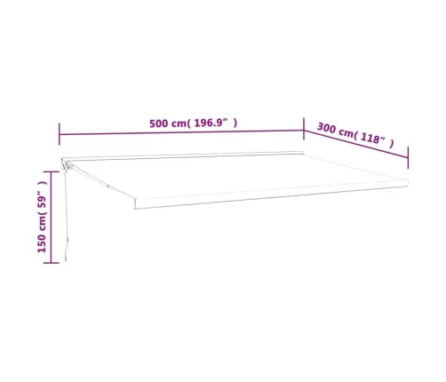 Ištraukiama Markizė, Kreminė, 5X3M, Audinys Ir Aliuminis