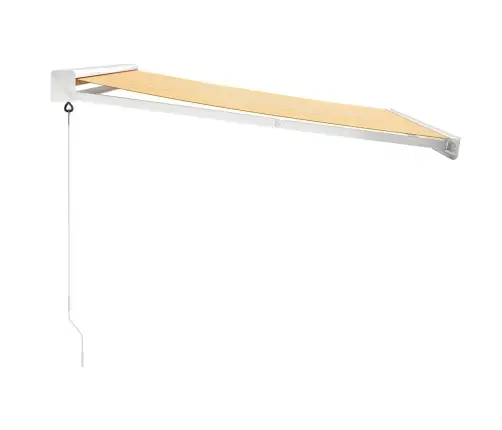 Izvelkama Markīze, Dzeltena, Balta, 3X2,5 M, Audums, Alumīnijs Vidaxl