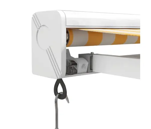 Izvelkama Markīze, Dzeltena, Balta, 3X2,5 M, Audums, Alumīnijs Vidaxl