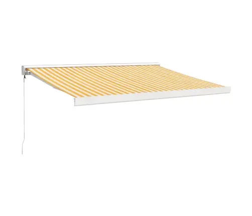Izvelkama Markīze, Dzeltena, Balta, 3,5X2,5M, Audums, Alumīnijs Vidaxl