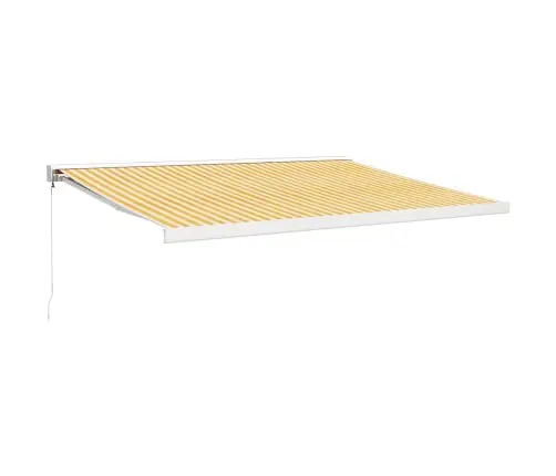 Sissetõmmatav Varikatus Kollane-Valge 4X3 M Kangas, Alumiinium