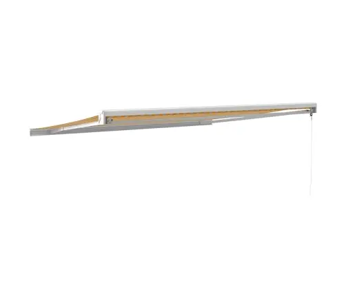 Sissetõmmatav Varikatus Kollane-Valge 4X3 M Kangas, Alumiinium