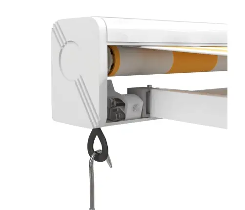 Sissetõmmatav Varikatus Kollane-Valge 4X3 M Kangas, Alumiinium