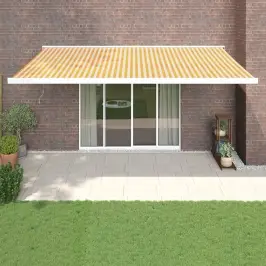 Izvelkama Markīze, Dzeltena, Balta, 5X3 M, Audums, Alumīnijs Vidaxl Izvelkama Markīze, Dzeltena, Balta, 5X3 M, Audums, Alumīnijs Vidaxl