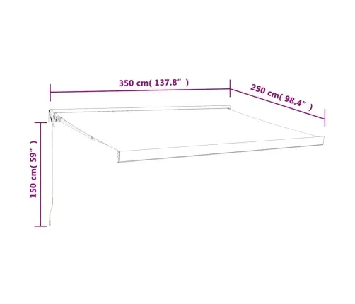 Sissetõmmatav Varikatus Oranž-Pruun 3,5X2,5 Kangas, Alumiinium