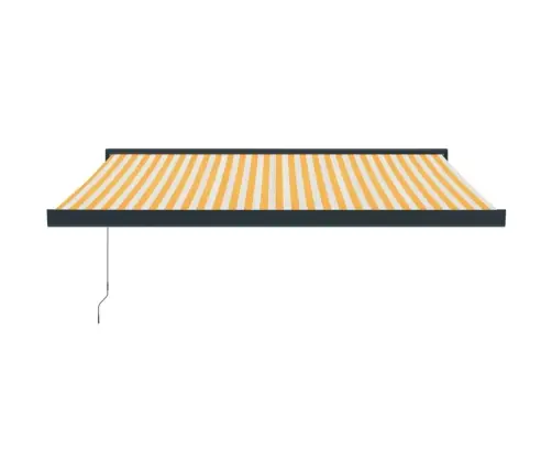 Izvelkama Markīze, Dzeltena, Balta, 3,5X2,5M, Audums, Alumīnijs Vidaxl