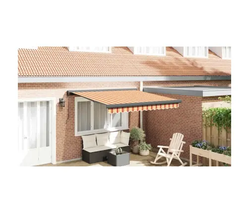 Izvelkama Markīze, Dzeltena, Balta, 3,5X2,5M, Audums, Alumīnijs Vidaxl