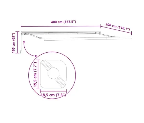 Ištraukiama Markizė, Geltona/Balta, 4X3M, Audinys Ir Aliuminis