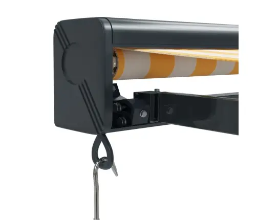 Sissetõmmatav Varikatus, Kollane-Valge, Kangas Ja Alumiinium