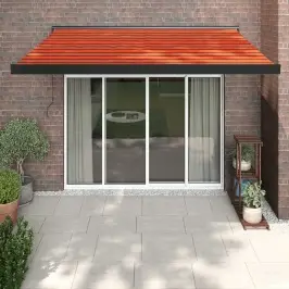 Izvelkama Markīze, Oranža, Brūna, 3X2,5 M, Audums, Alumīnijs Vidaxl Izvelkama Markīze, Oranža, Brūna, 3X2,5 M, Audums, Alumīnijs Vidaxl