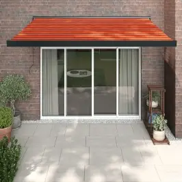 Izvelkama Markīze, Oranža, Brūna, 3,5X2,5 M, Audums, Alumīnijs Vidaxl Izvelkama Markīze, Oranža, Brūna, 3,5X2,5 M, Audums, Alumīnijs Vidaxl