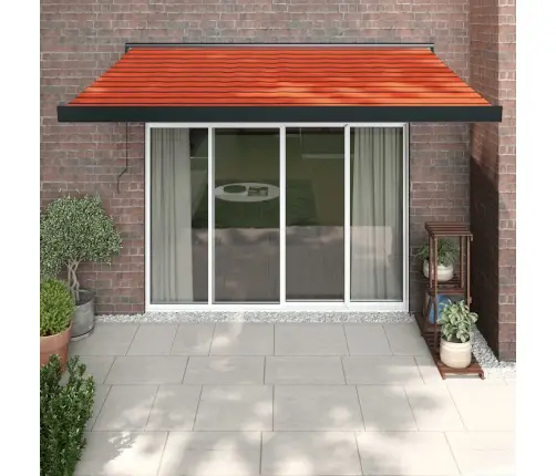 Izvelkama Markīze, Oranža, Brūna, 3,5X2,5 M, Audums, Alumīnijs Vidaxl