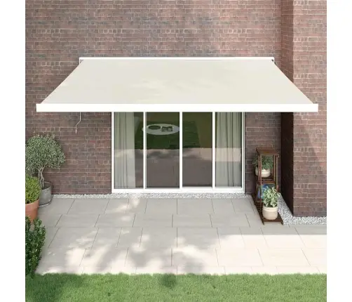 Sissetõmmatav Varikatus, Kreemjas, 4X3 M, Kangas, Alumiinium