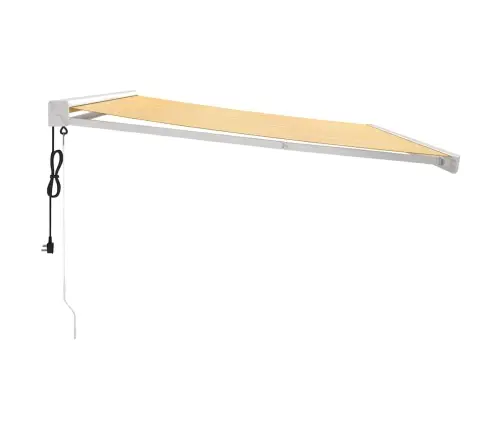 Sissetõmmatav Varikatus, Kollane-Valge 4X3 M, Kangas/Alumiinium